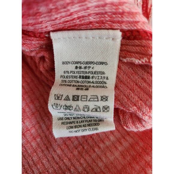 Free People womens waffle knit babydoll Henley thermal shirt sz S oversized - Picture 6 of 8